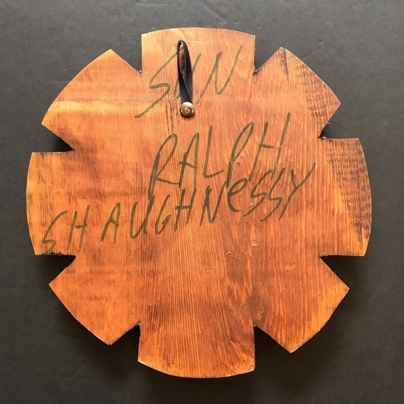 PNW Wall Art, Carved Cedar Wood Sun by Ralph Shaghnessy Kwagiulth - Picture 7 of 9